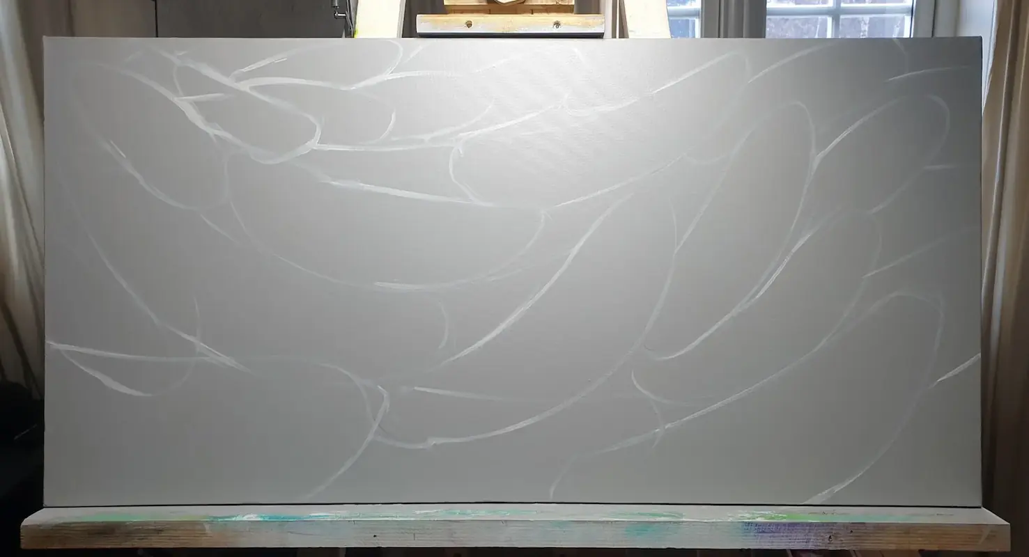 Step one of the painting process