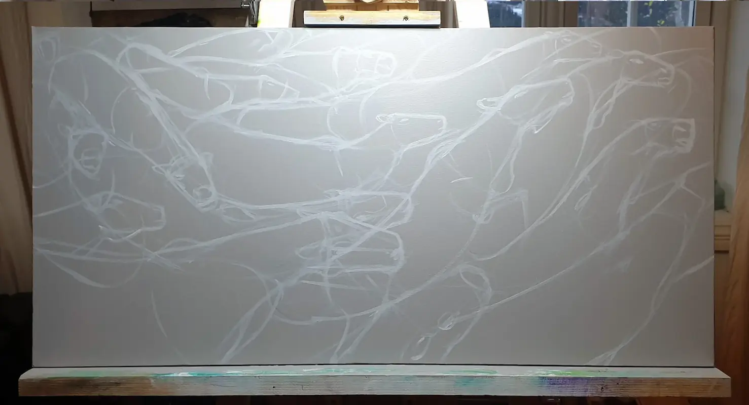 Step two of the painting process