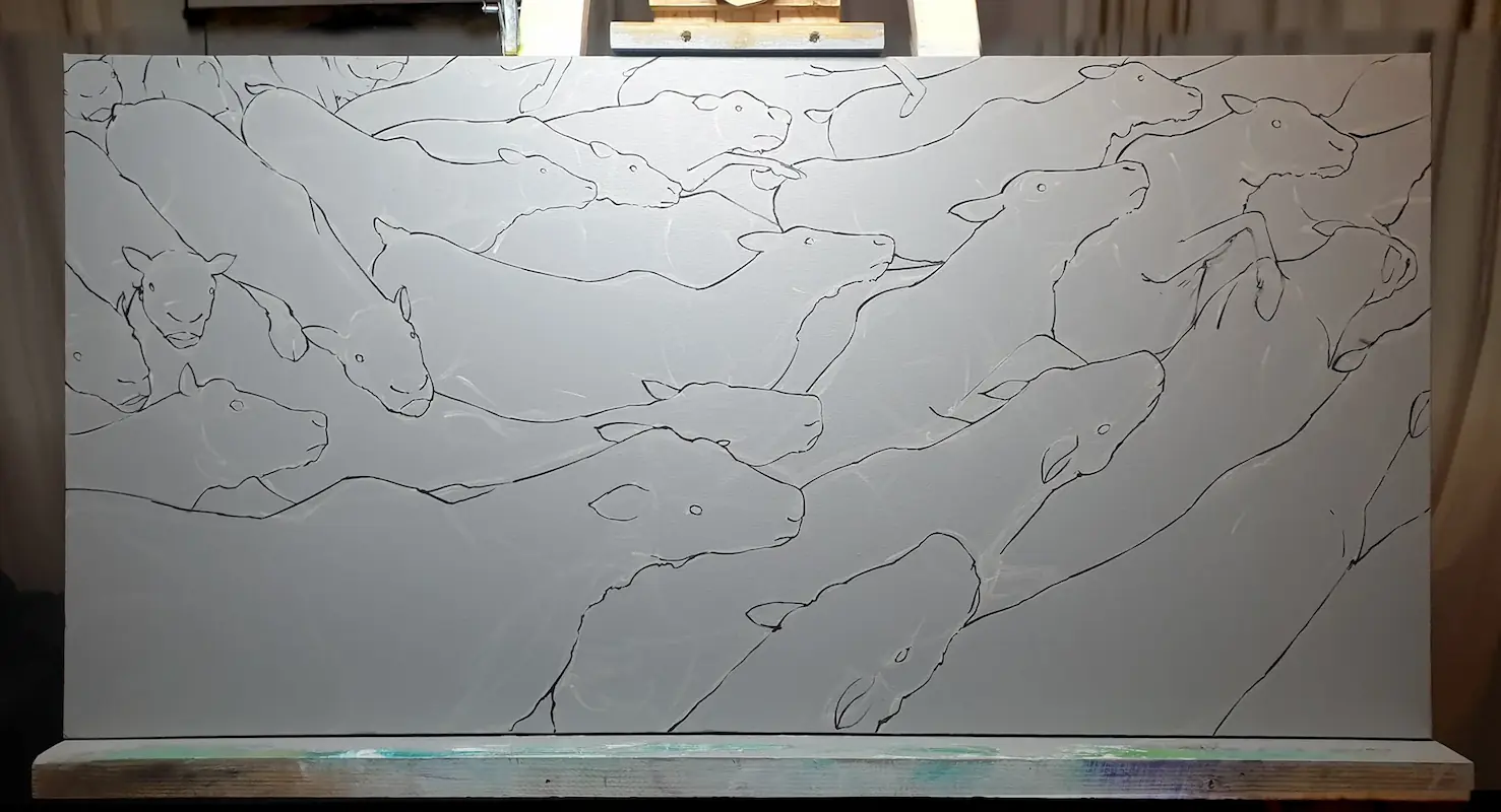 Step five of the painting process