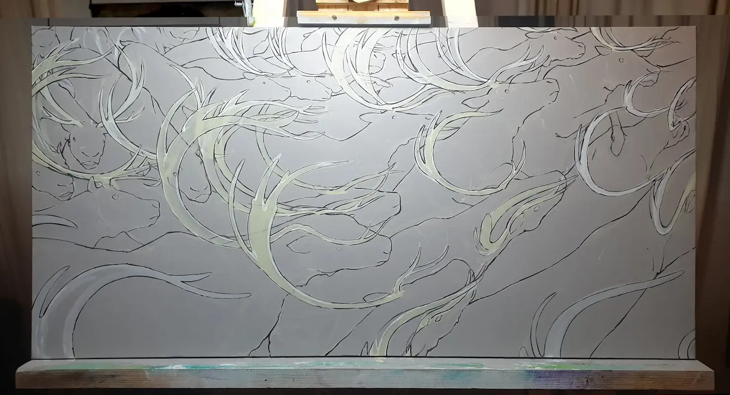 Step six of the painting process