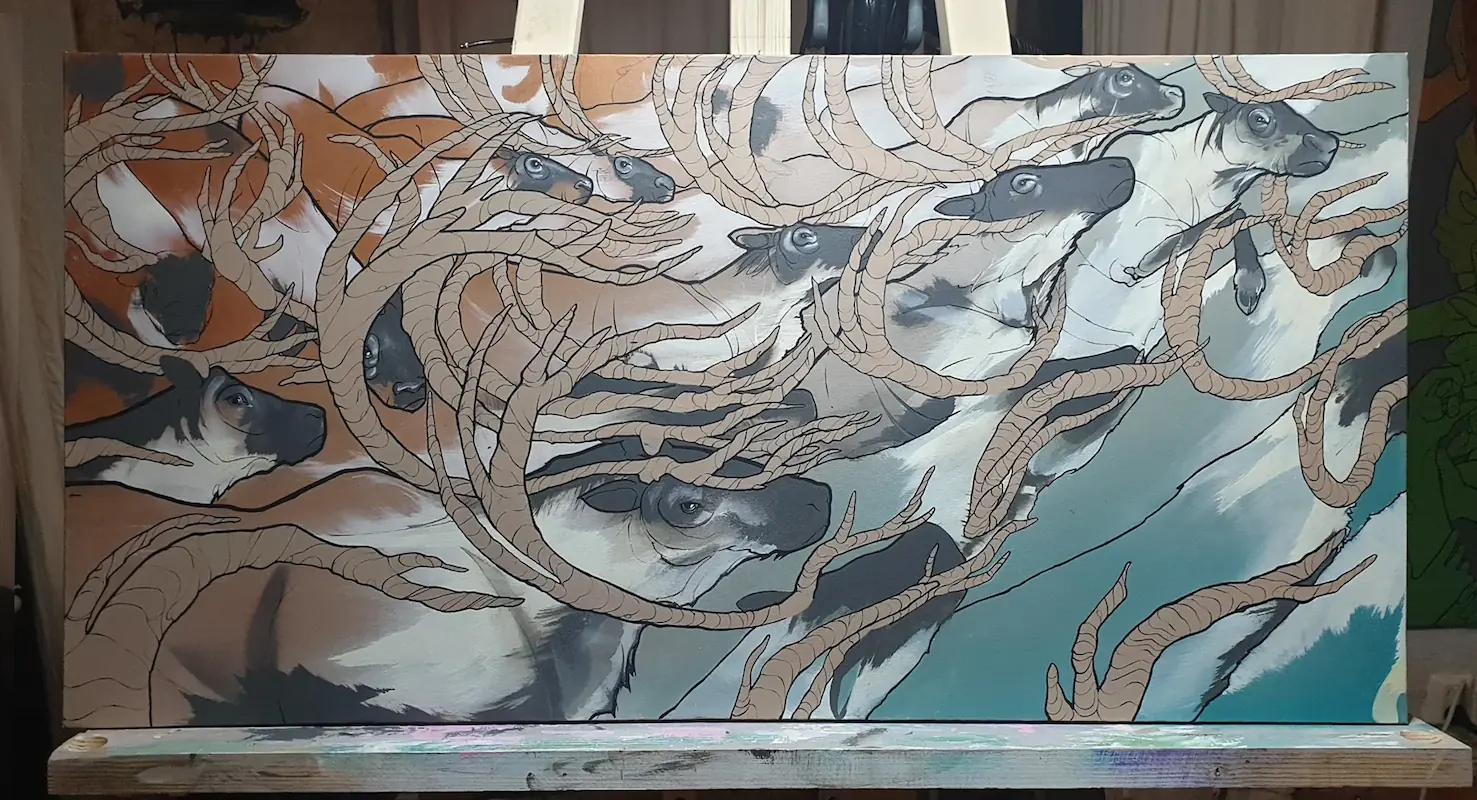 Step eleven of the painting process