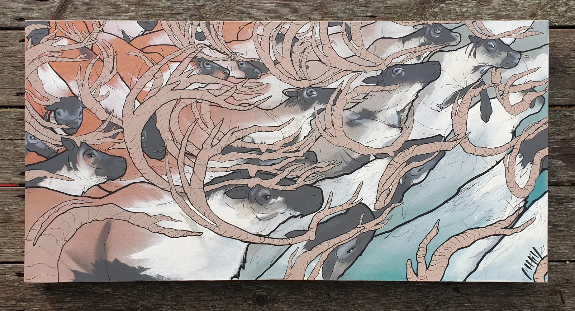 Step twelve of the painting process